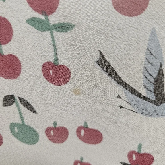 Anna Sui Anthropologie Silk Cherry Sleeveless Dress Cottagecore Pinup Size 12 - Picture 15 of 16